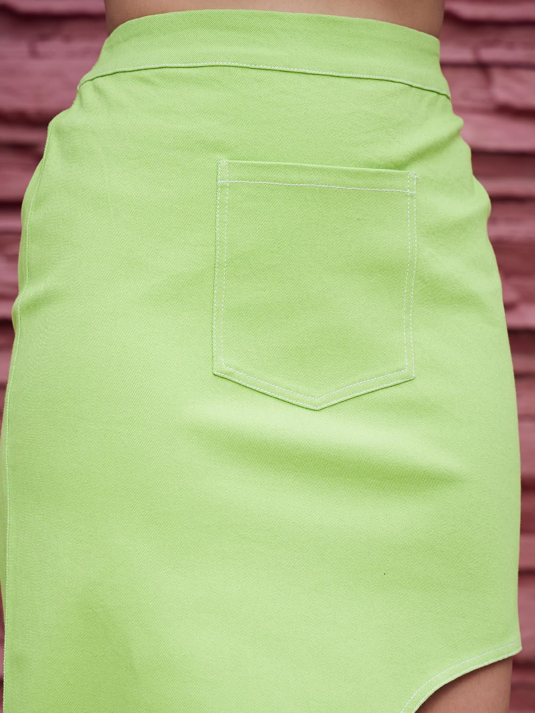 Athena Lifestyle Women & Girl Green Asymmetric Skirt 3