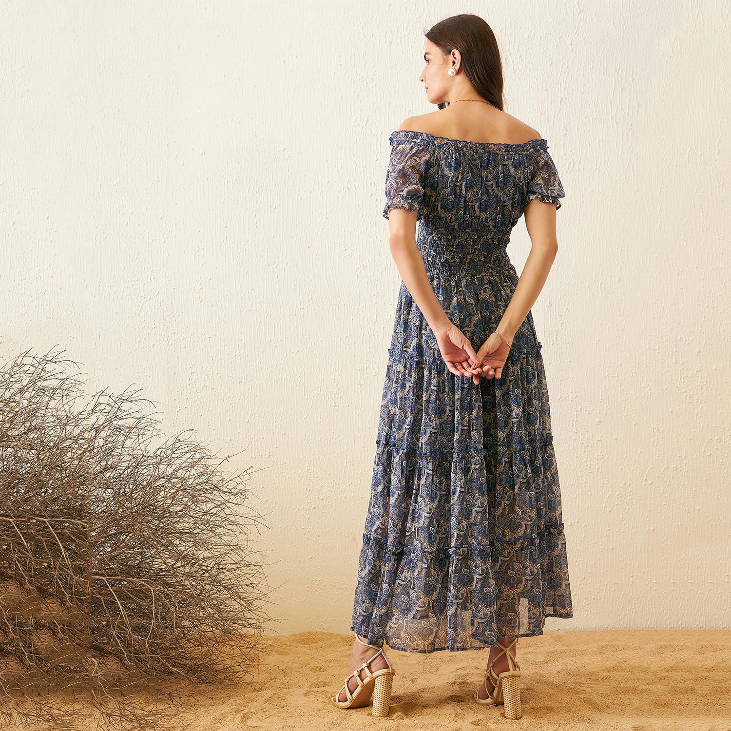 Rare Women's Regular Fit Dress (Ep7546D_Blue S)