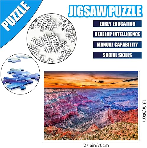 Miniatura 7 de Rompecabezas de 1000 piezas para el Parque Nacional del Gran Cañón de Colorado, rompecabezas de otoño para adultos de 1000 piezas en adelante,