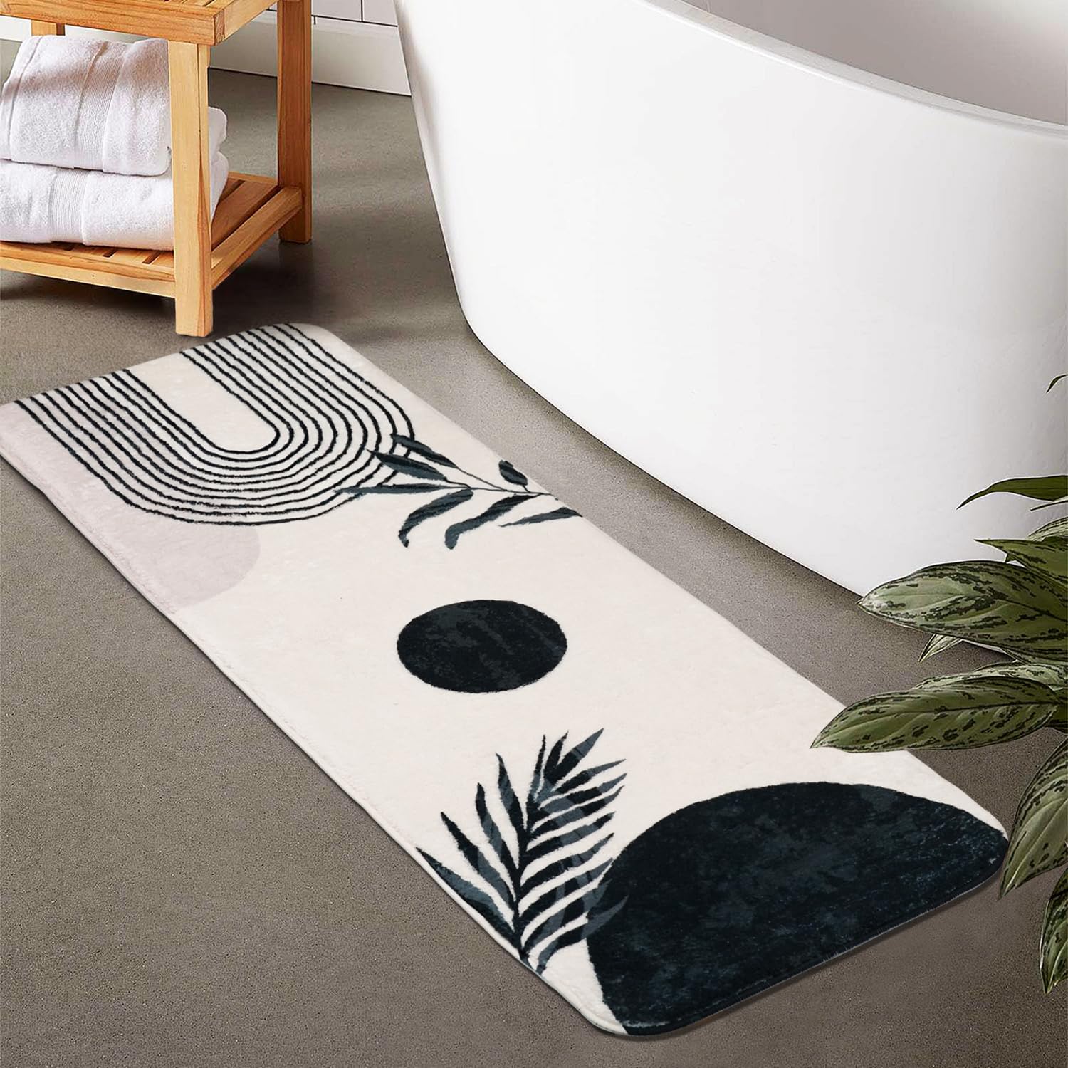 bsheuancek Boho Bathroom Runner Rug Non Slip, Large Long Bathroom Rugs Cute Bath Mat for Bedroom Hallway Kitchen, Soft Plush Washable Shower Rug