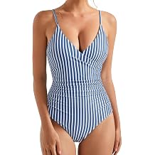 SUUKSESS Women Sexy Wrap Push Up One Piece Swimsuit Tummy Control Bathing Suit