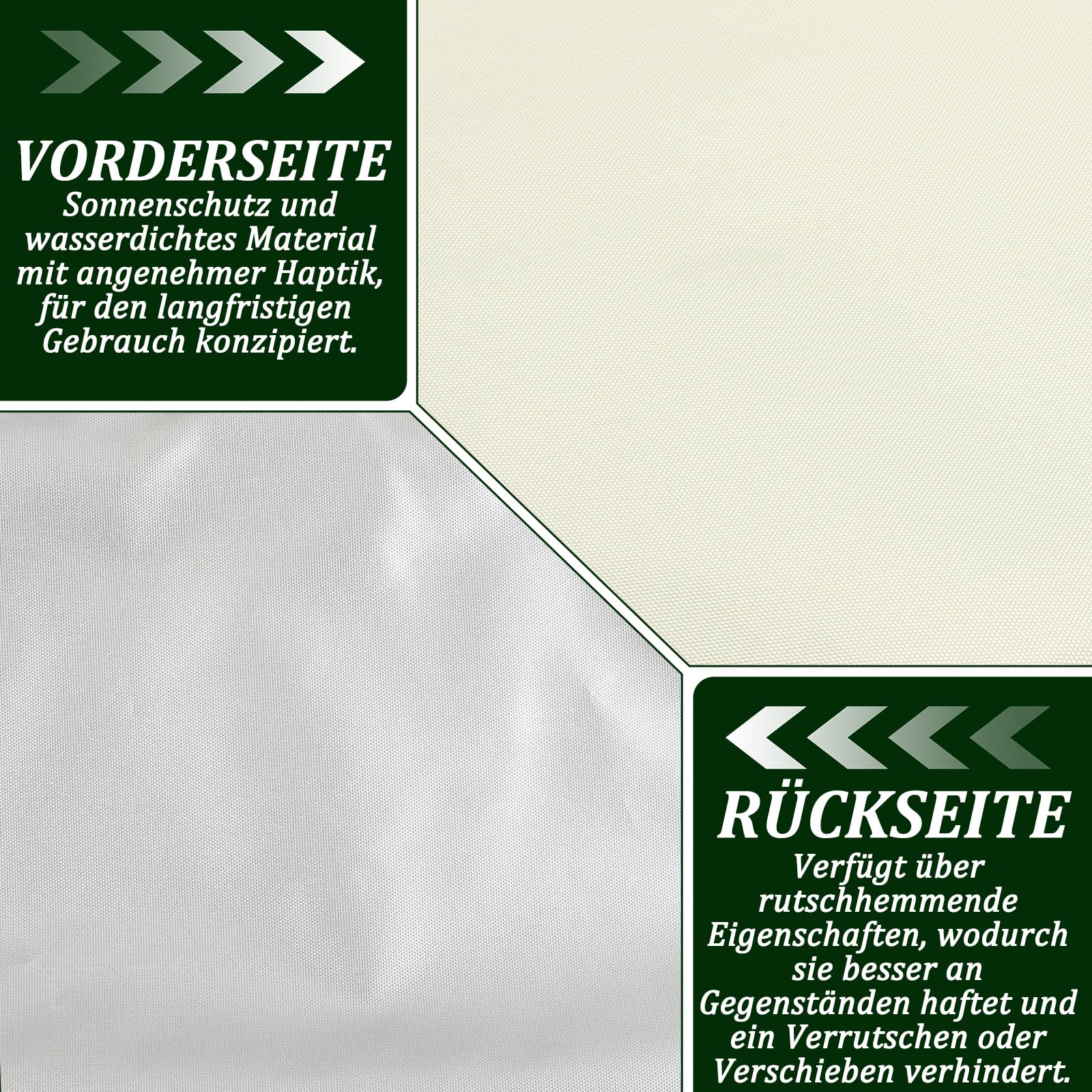 Housse de toit pour balancelle hollywoodienne - Toit universel - Imperméable - Pour balancelle - Blanc crème - 195 x 125 x 15 cm