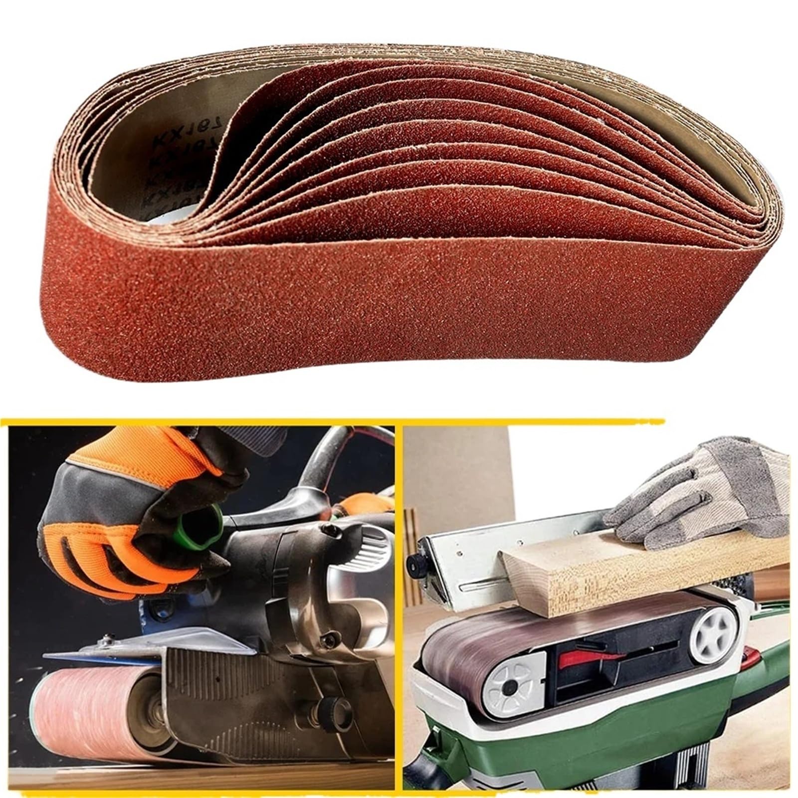 5/10 correas de lijado de 100 x 915 mm, grano 40-1000, bandas abrasivas de papel de lija de madera suave para lijadora de banda (grano 600)