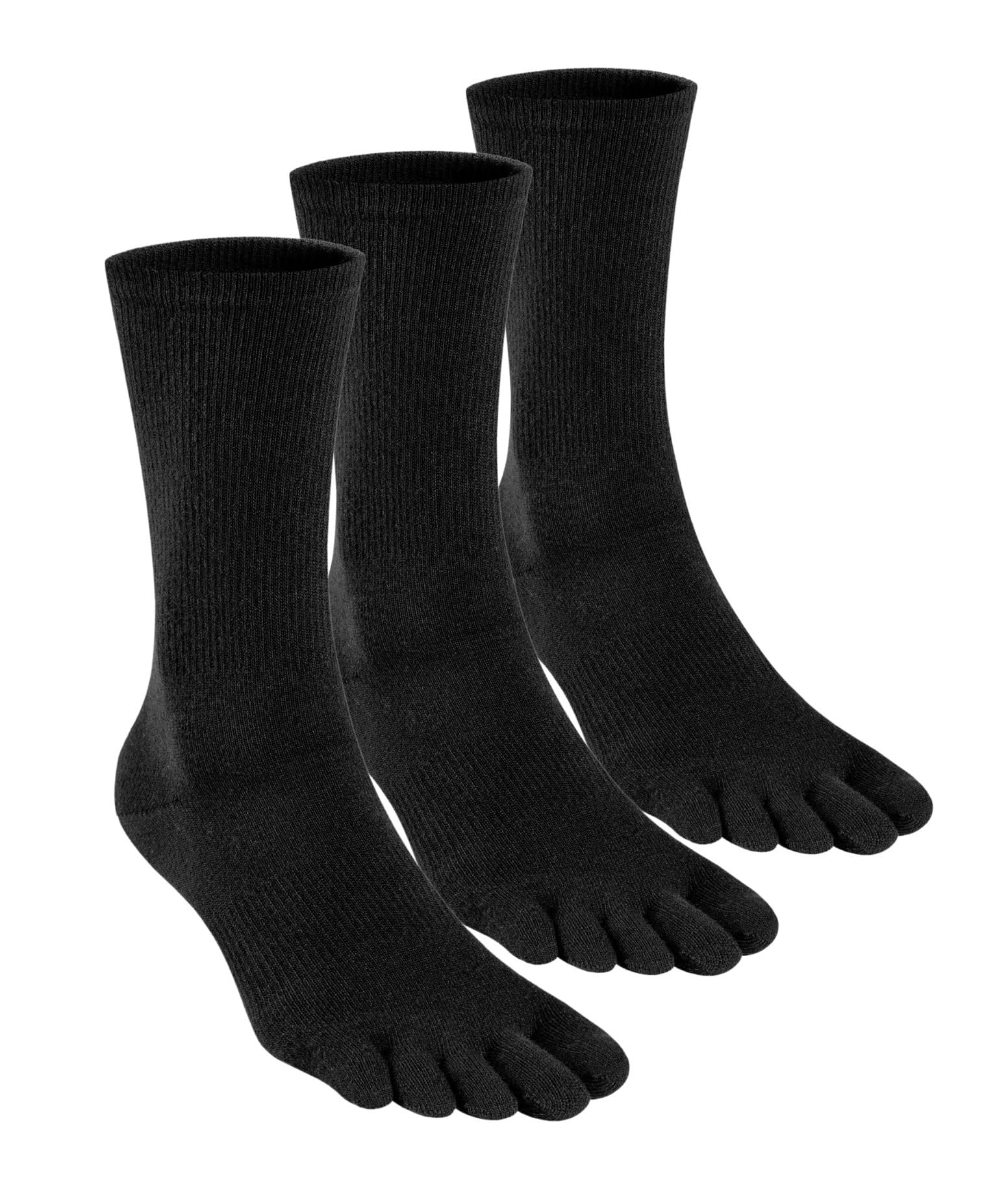 Coolmax - Calcetines de punta para mujeres y hombres, invisibles de corte bajo, alto rendimiento, 5 dedos, para correr, atlético, paquete de 3