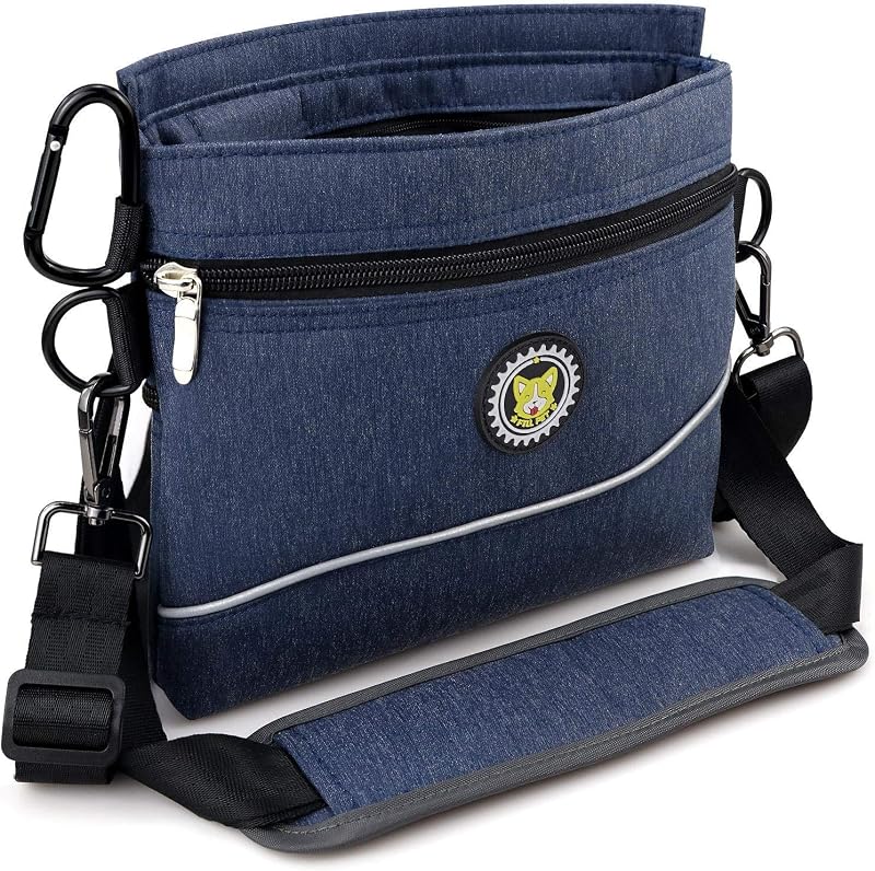 Viklluyr Dog Treat Pouch Bag with Magnetic Closure, Dog Food Carrier with Removable Inner Pocket, Perfect Dog Training Bag for Agility Training - Including Carabiner