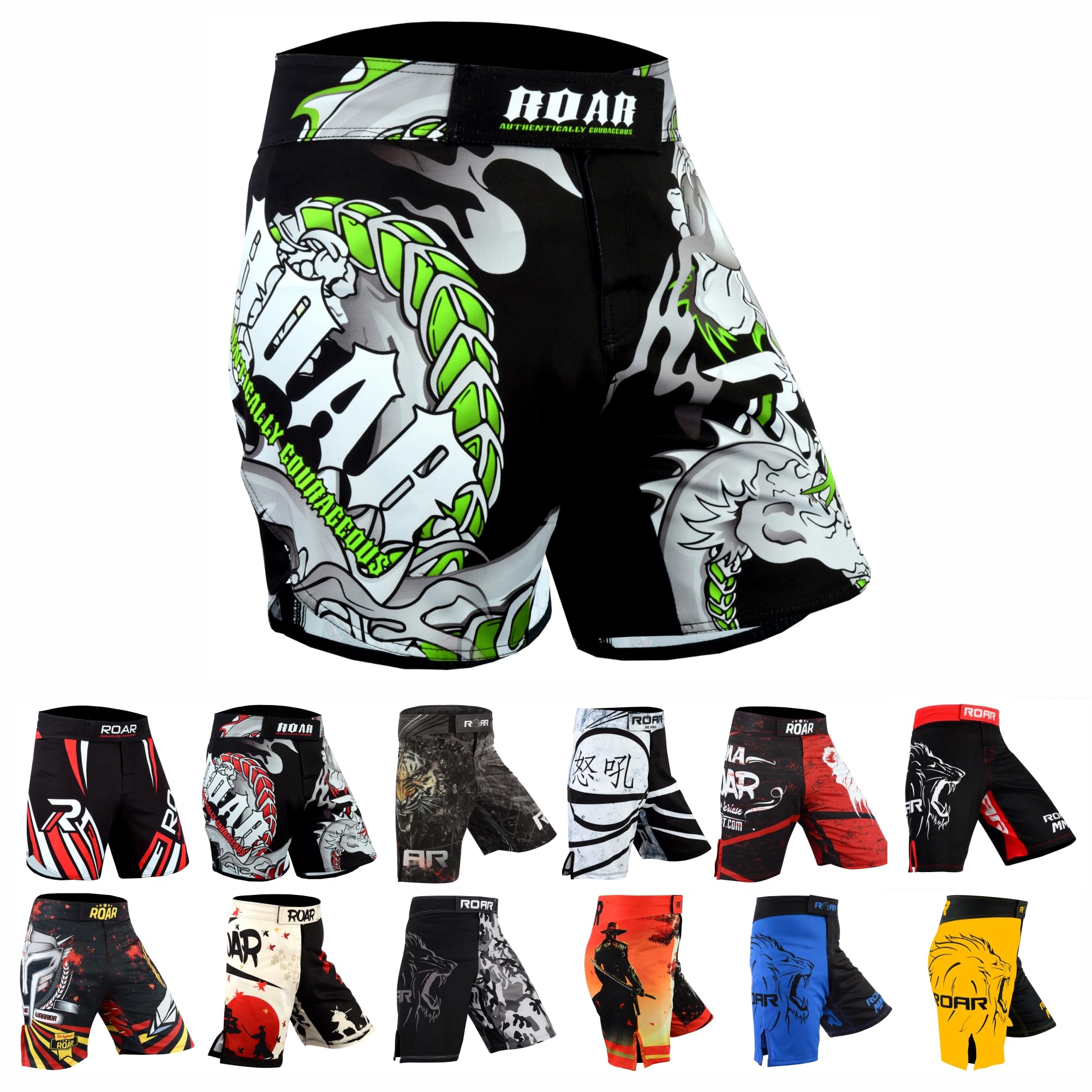 ROAR-INT MMA Fight Shorts Grappling Kickboxing Muay Thai Shorts BJJ Gym Training Running Athletic Wrestling Shorts