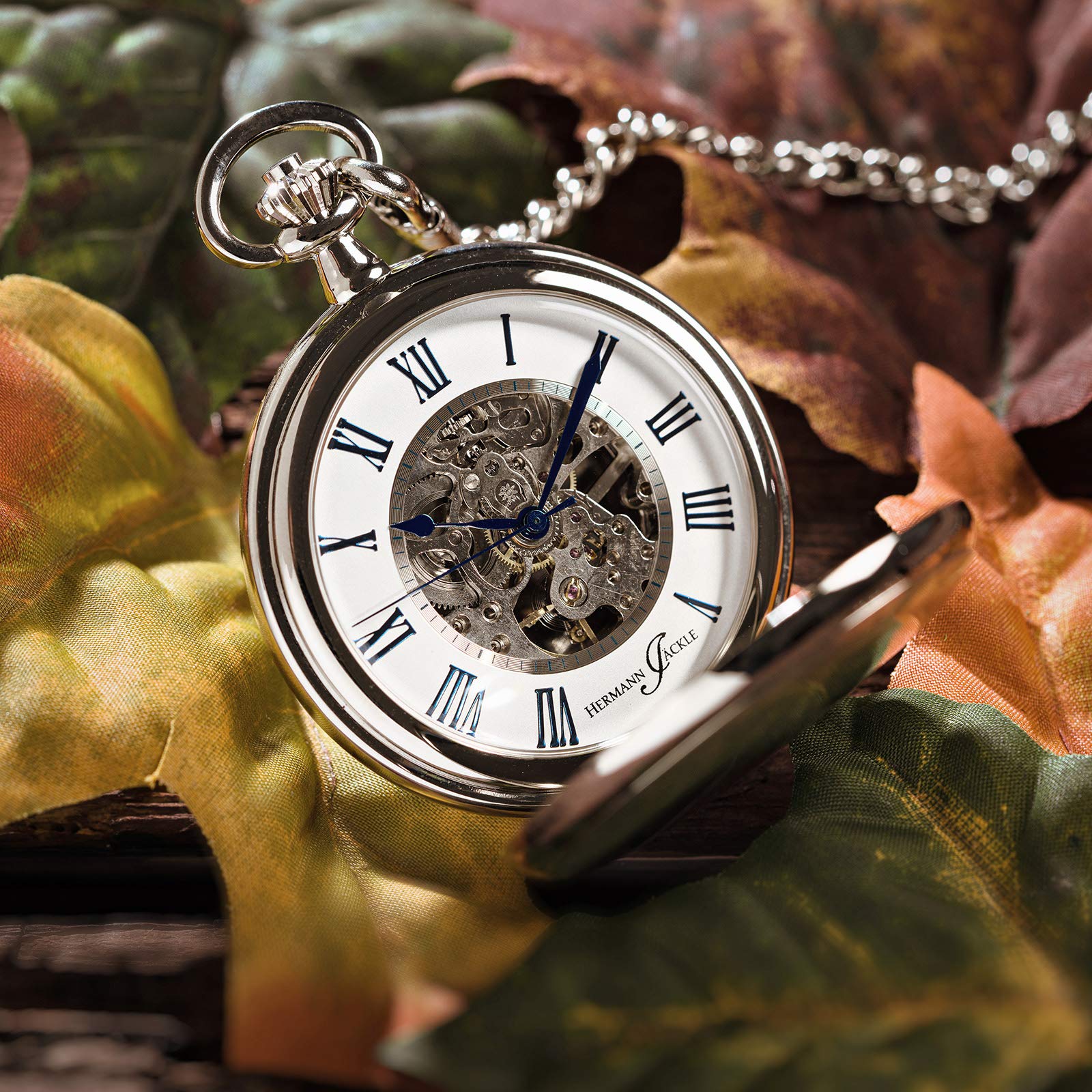 Hermann Jäckle Herren Taschenuhr Ettlingen II Skelett Handaufzug
