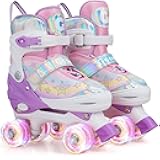 Gonex Roller Skates for Girls Kids Boys Women with All Light Up Wheels，Adjustable Rollerskates for Beginners Toddler Youth, Gift for Indoor Outdoor