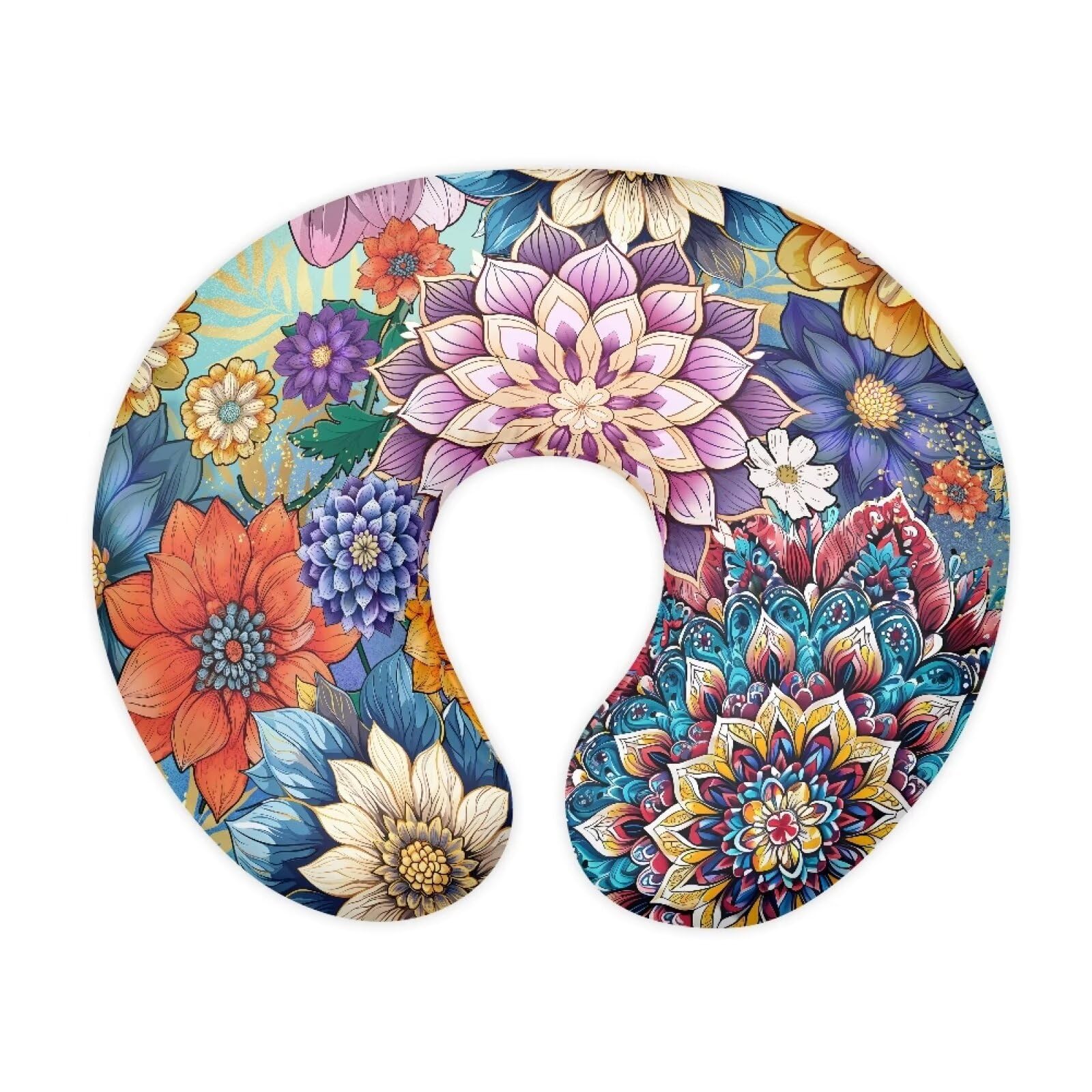 Suhoaziia Bohemian Mandala Flowers Newborn Feeding Pillow Case Soft Comfortable Nursing Pillow Covers for Bottle and Breastfeeding, Easy to Put On & Remove Nursing Support Pillow Covers