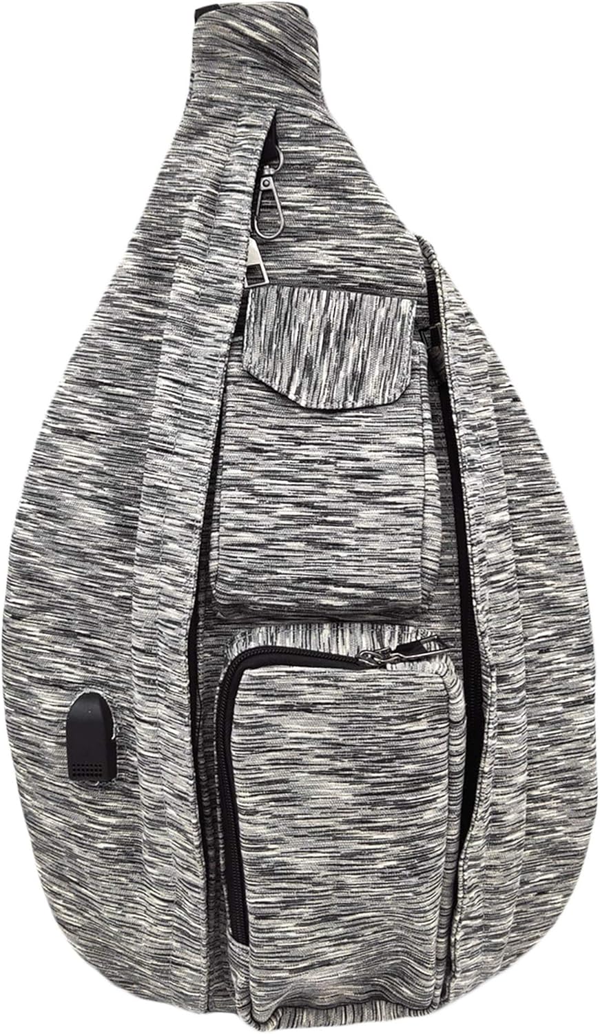 Nupouch Rucksack Pickleball Bag, Anti-Theft Crossbody Sling, USB Charging Connector Port, Backpack, Black Sporty One Size Black Sporty