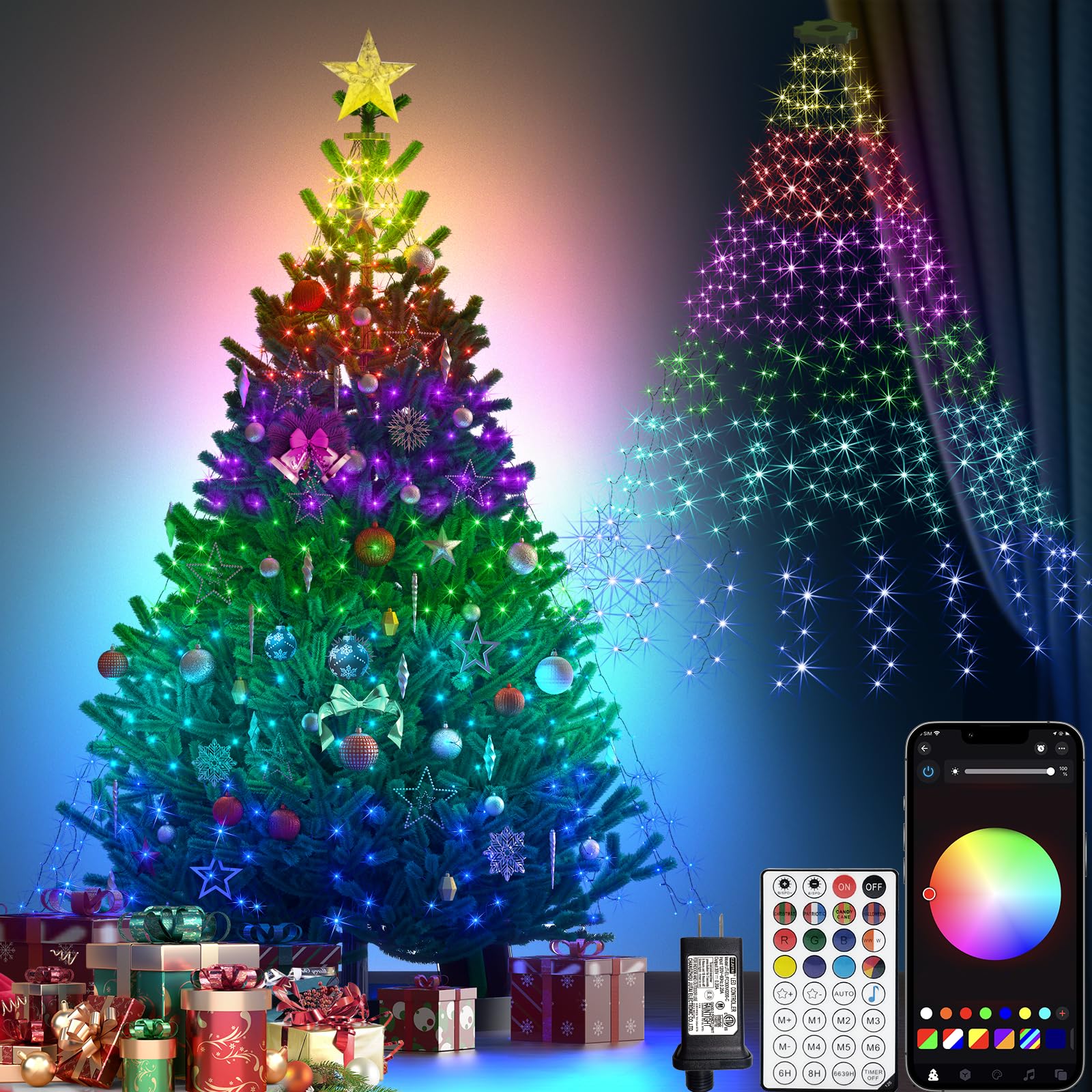 Amazon.com: VIL Smart Christmas Tree Lights, 6.6Ft 16 Line 400 RGB