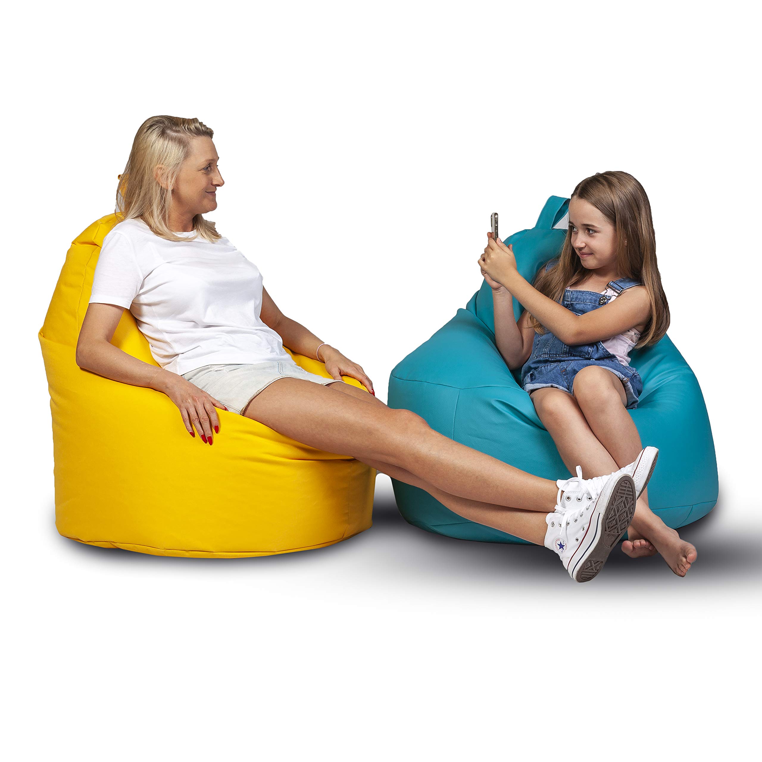 Ecopuf Yoko - Pouf en Cuir synthétique avec Fermeture éclair Anti-Perte