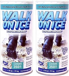 Walk on Ice for Snow & Ice,Instant Grip,No Slips or Falls on Sidewalks,Free Your Car,Child & Pet Safe,Unique Mineral Blend for Traction,100% Salt & Chemical Free-1.75 Lb CAN 2-Pack
