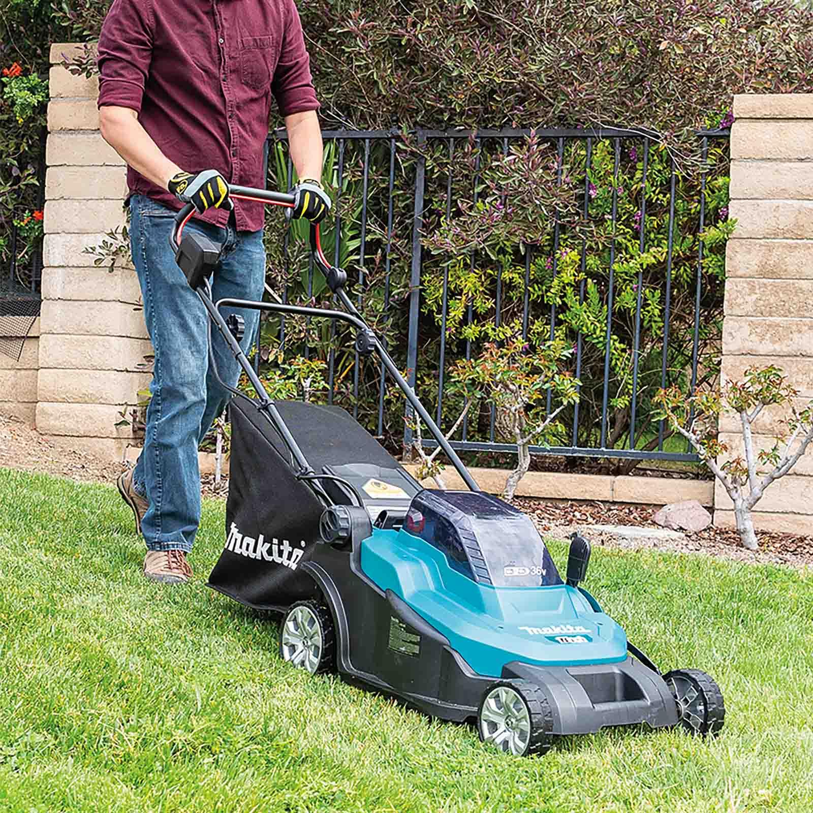 Makita DLM432PG2 - Cortacésped Doble de Iones de Litio LXT de 18 V (36 V) de 43 cm con 2 baterías de 6.0 Ah y Cargador de Doble Puerto