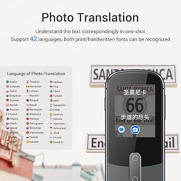Wooask Language Translator Device W09 Real-time Two Way Voice Translation in 144 Languages and Accents for Learning Travel Business