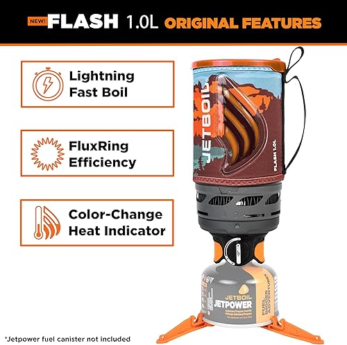 Miniatura 4 de Jetboil Flash - Estufa portátil de ebullición rápida de 1.0 L para acampar y mochileros con encendido automático de 1 paso, nuevo para 2025,