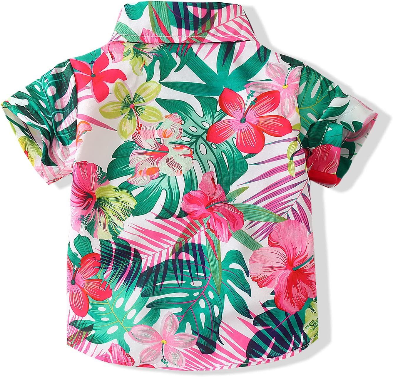 Baby Boys Casual Hawaiian Shirts Cotton Print Button Down Short Sleeve Shirt for Holiday - Image 2