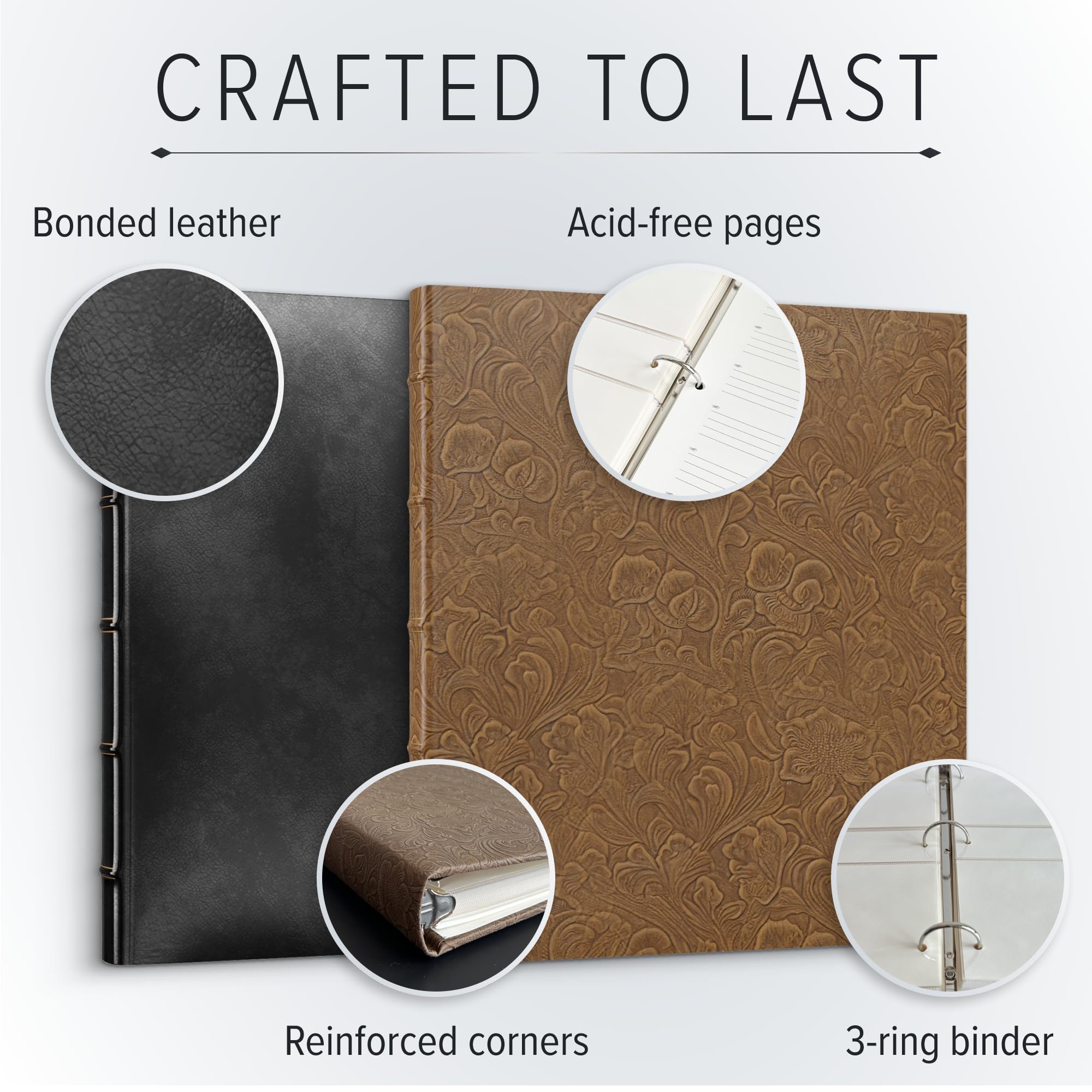 Álbum de fotos de cuero de Gallery Leather, 29,7 x 26,5 cm, Freeport Ivory