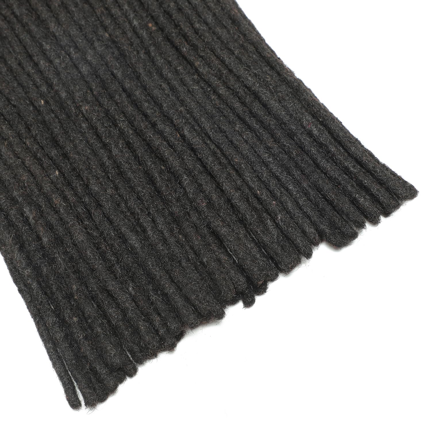 FALEMEI 0.6cm Thickness Loc Extensions Human Hair 30 Strands Dreadlock Extensions Human Hair for Women Men extensions human hair Can Be Dyed and Bleached (0.6cm 1B(Natural Black) - Image 3