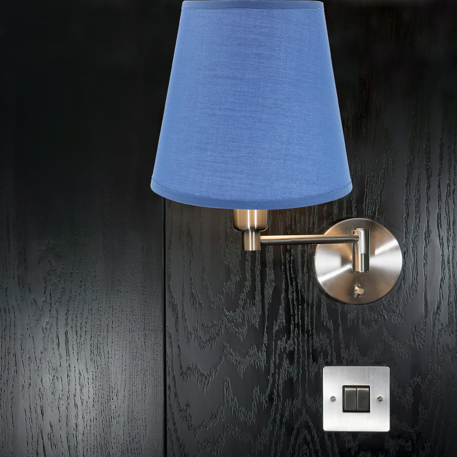 Paralume per Lampada da Tavolo e Sospensione E27 di Lino Azzurro Copertura Leggera a Forma Cilindrica per Soggiorno Camera da Letto e Ufficio Design Moderno e Luce Morbida