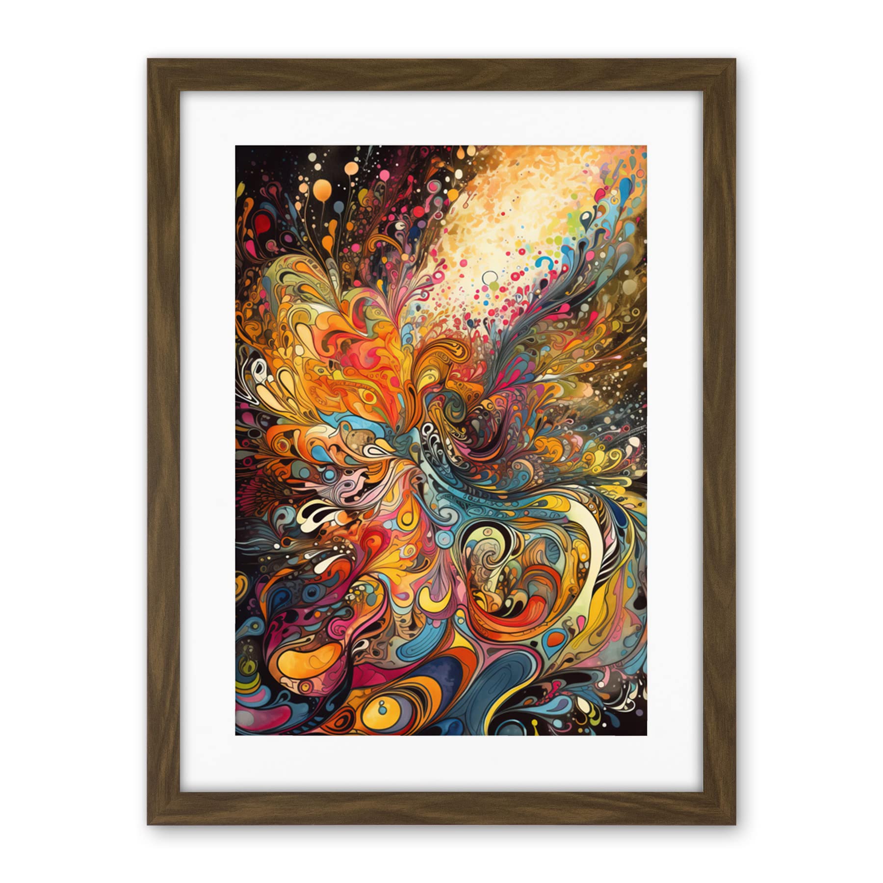 Artery8 Vibrant Colour Sound Waves Music Artwork Artwork Framed Wall Art Print 18X24 Inch