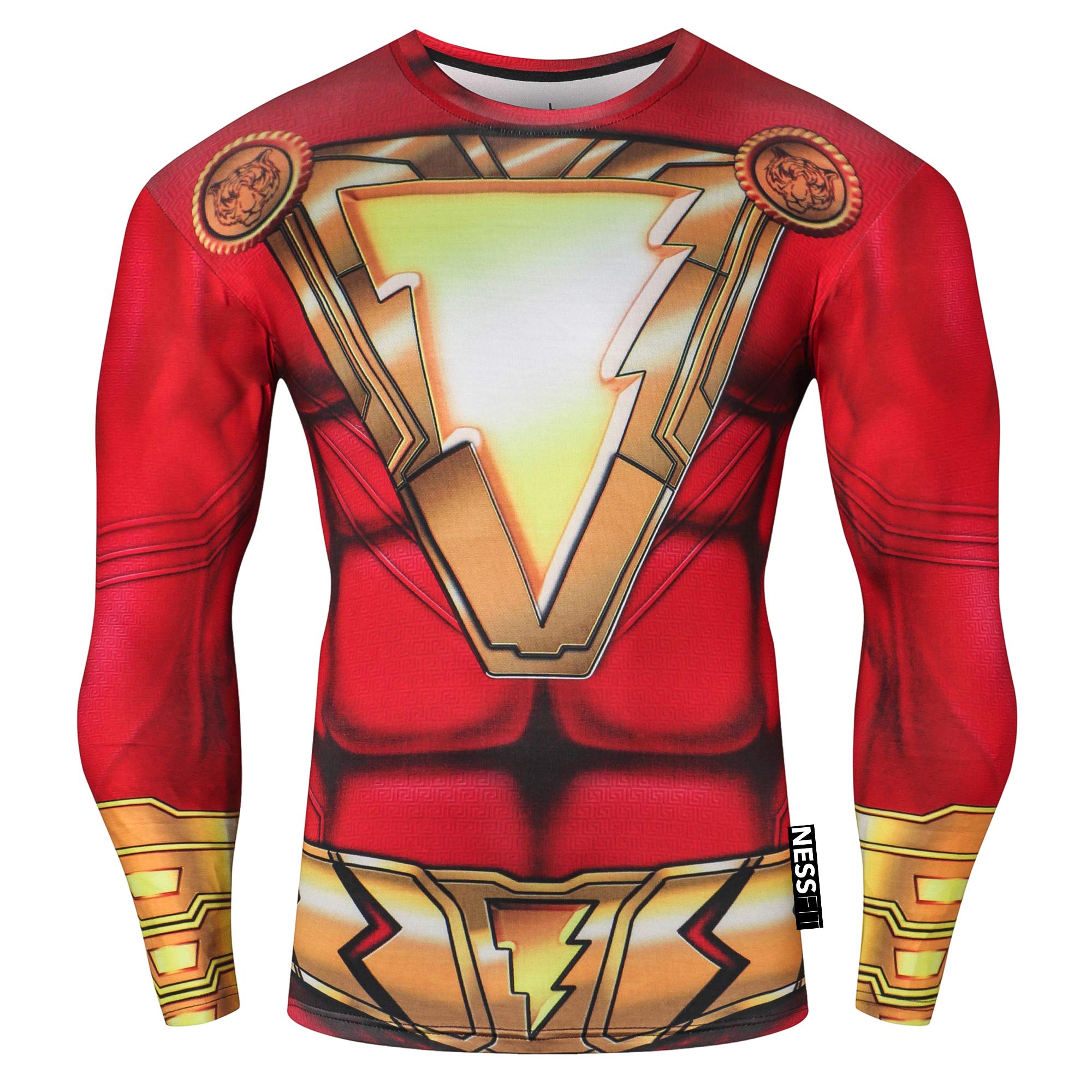 Nessfit Superhero Mens Activewear - Superhero Gym top - Base Layer for Fitness Training - Breathable(Superhero 5, Large)