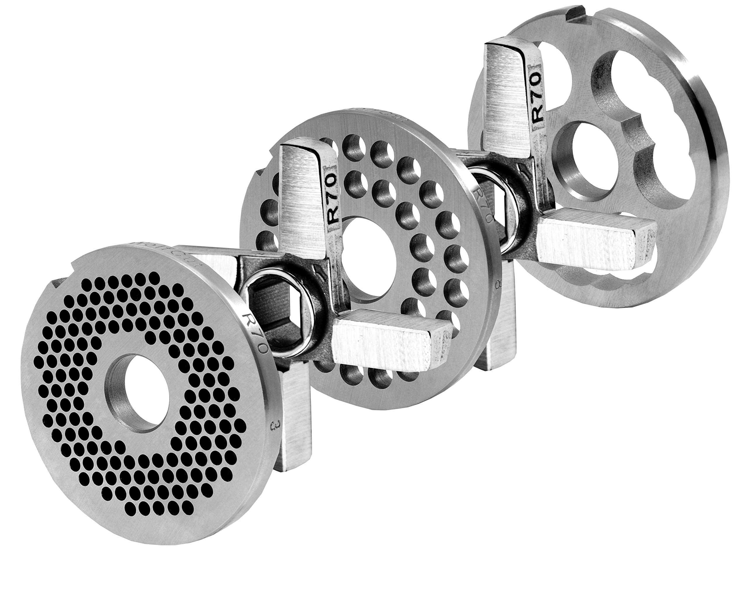 WolfCut R70 – Set dischi forati 3 mm + 8 mm Croce Foro + 2 coltelli + 1 maschio conico SISTEMA Unger in acciaio per utensili