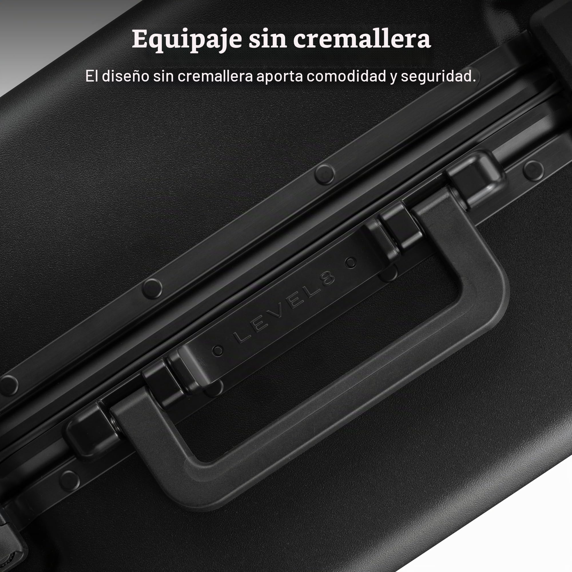 LEVEL8 Maleta Cabina HeGent Aluminio sin Cremallera TSA 38x23x56cm,38L,Negro