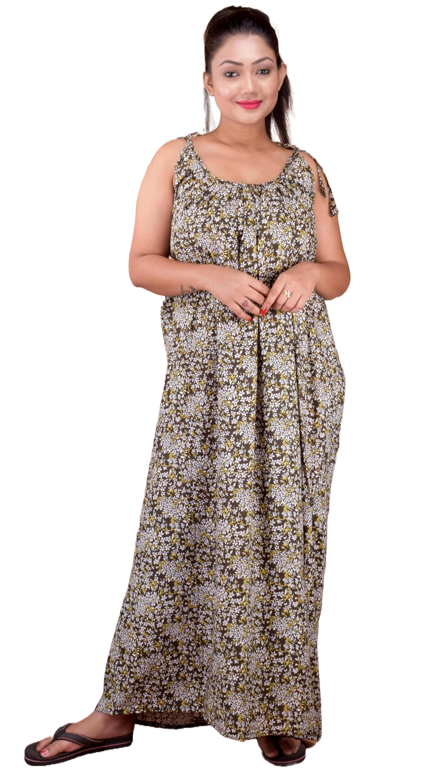 clymaa Women's Cotton Sleeveless Nighty/Feeding Nighty-picture-40