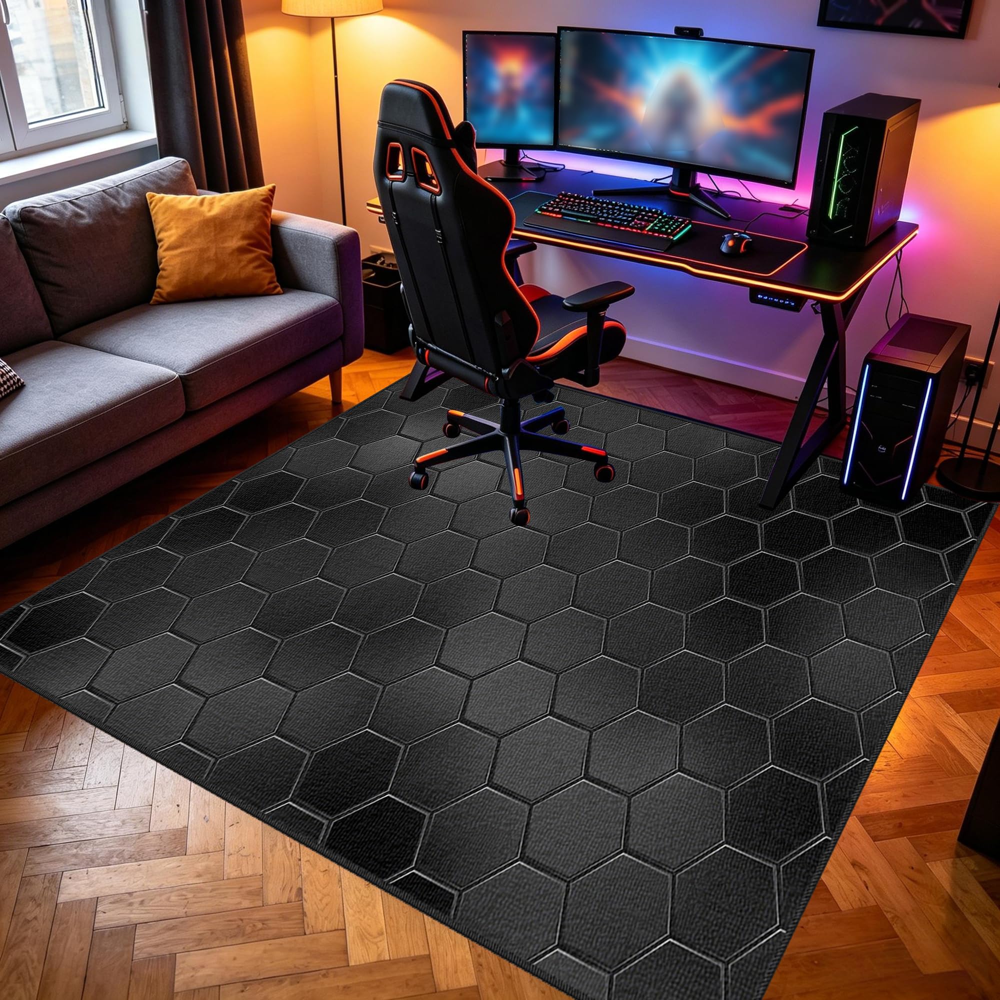 Mata do zabawy dekoracja pokoju zabaw, mata do zabawy do pokoju chłopców, kolorowa mata na krzesło do gier, antypoślizgowa mata dla gracza do salonu, dekoracja 90 x 120 cm / 35,43 x 47,24 cala