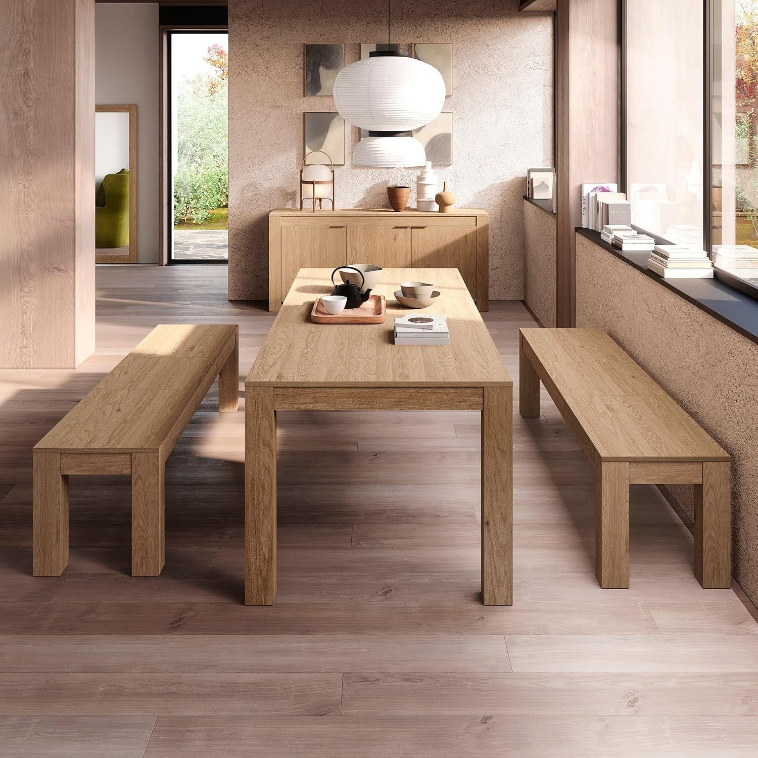 Mobili Fiver, Rachele Extendable Bench 140 (192.5) x45 cm, Natural Oak