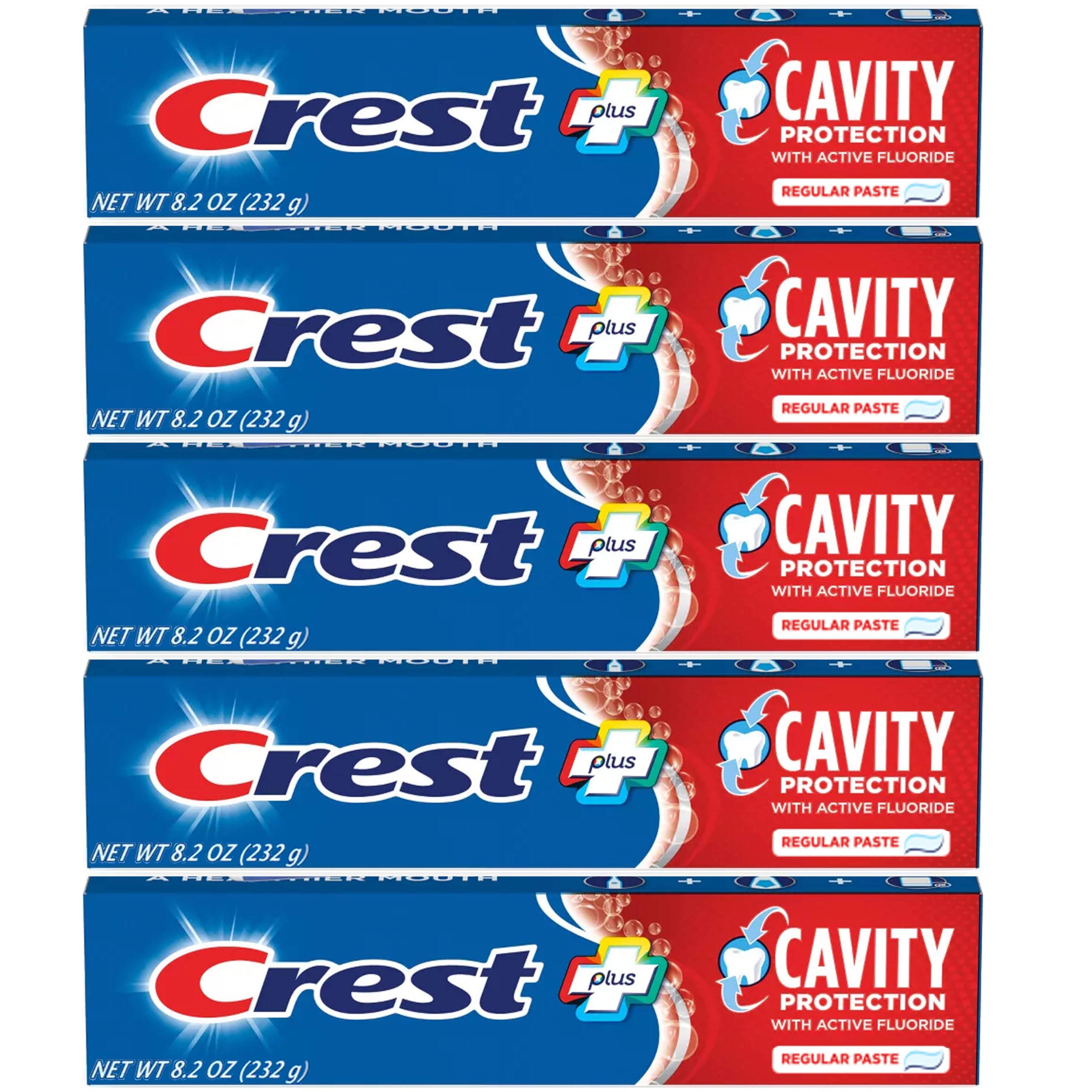 Crest Cavity Protection Toothpaste Regular - 8.2 oz, Pack of 5