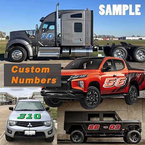 Miniatura 8 de MC MOTOPARTS 3 calcomanías personalizadas de números de carreras de vinilo de 3 a 10 pulgadas para Beta 200RR KLX 110 TTR 125 YZ 125 CRF250F