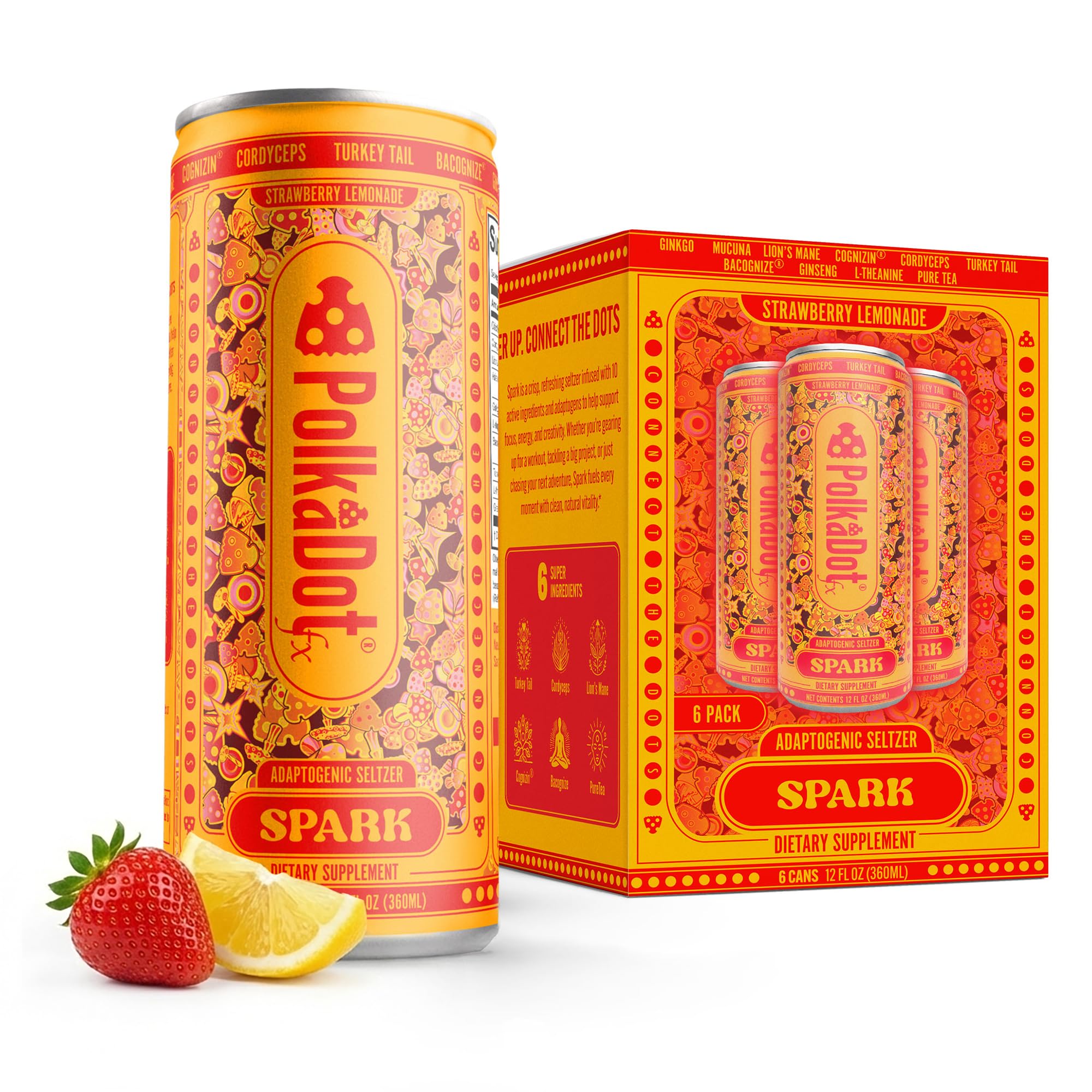 Amazon.com : Polkadot Spark Seltzer, Strawberry Lemonade Flavor