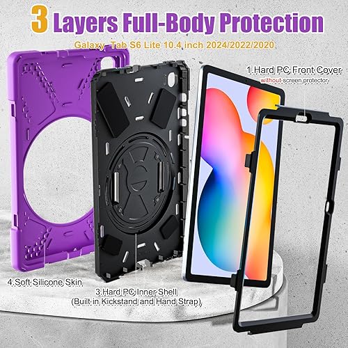 Miniatura 7 de BRAECNstock Para Samsung Galaxy Tab S6 Lite Funda 10.4 Pulgadas 202420222020 (SM-P620P610P619) Cubierta Protectora A Prueba De Golpes Para Niños Con