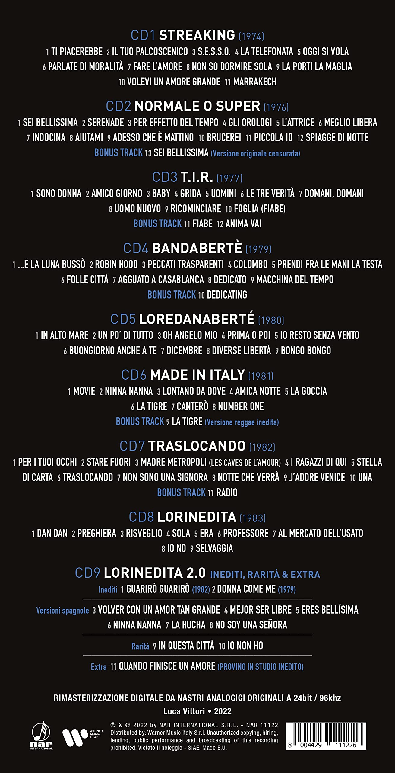 RELOADED (BOX 9CD Remastered from Tapes + 2 inediti + extra e rarità + Book 60 Pag. + Poster)