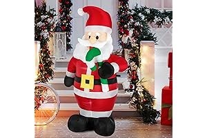 Classic Christmas Decor: Vintage Blow Up Santa with Candy Cane