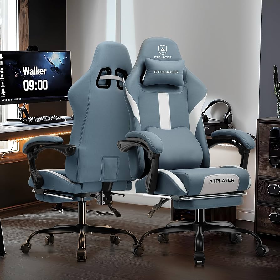 ベイビーブルーファブリック デスクチェア ベイビーブルー