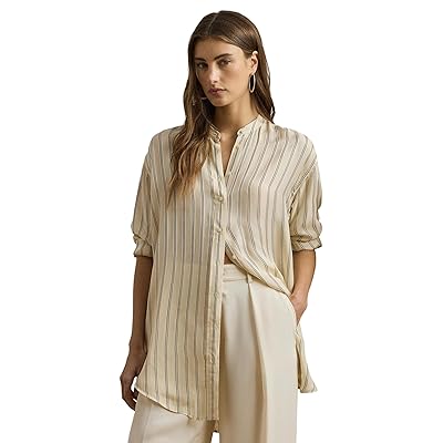 Lauren Ralph Lauren Petite Striped Jacquard Tunic Shirt Women