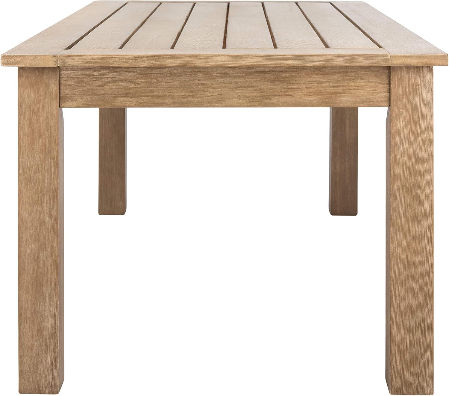 SAFAVIEH Couture Outdoor Patio Furniture Collection – Santa Cruz Coffee Table, Natural Eucalyptus Wood Slatted Top, Modern Outdoor Accent Table (CPT1016A)