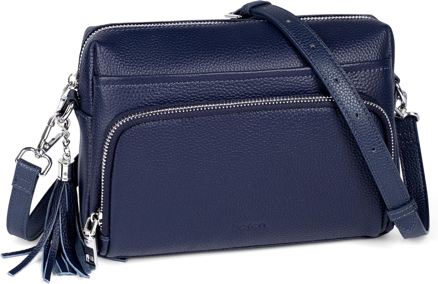 befen Genuine Leather Crossbody Purses for Women Small Crossbody Bags Purse with Built in RFID Blocking Wallet