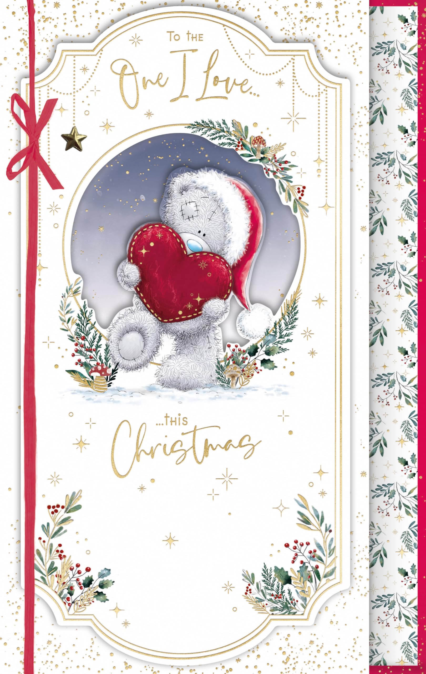 Me To You Tatty Teddy Christmas Card To The One I Love 7x11ins - Official Collection