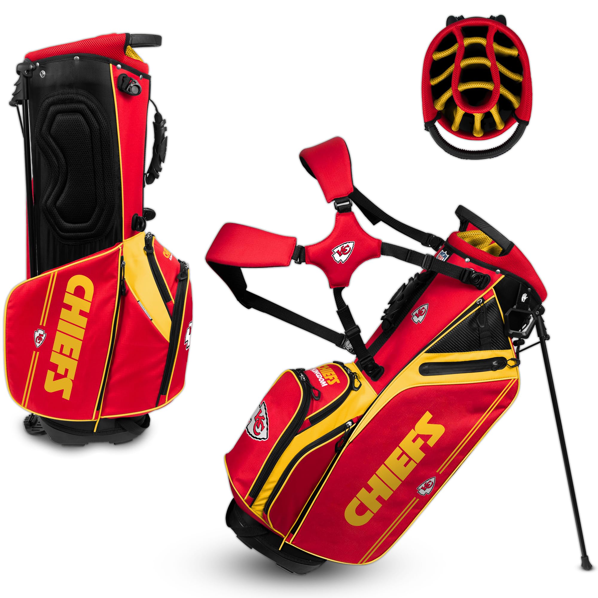 Team Effort WinCraft Kansas City Chiefs Caddie Carry Hybrid Golf Bag