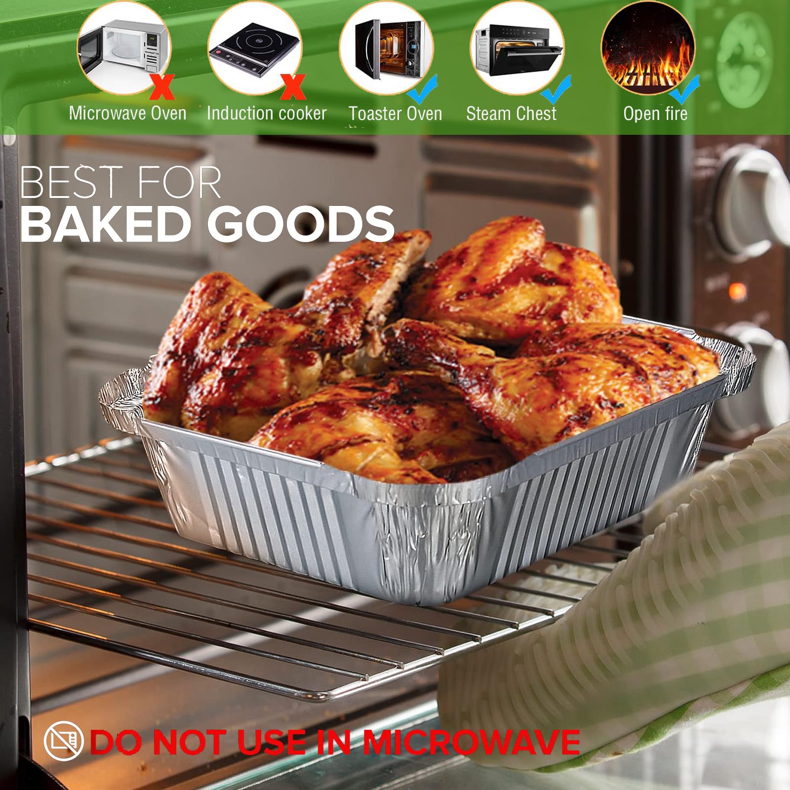 Barquette Aluminium 32 Pièces - 2200ml/1100ml/700ml Avec Couvercle - Pour Barbecue, Cuisiner, Griller, Cuire, Rôtir