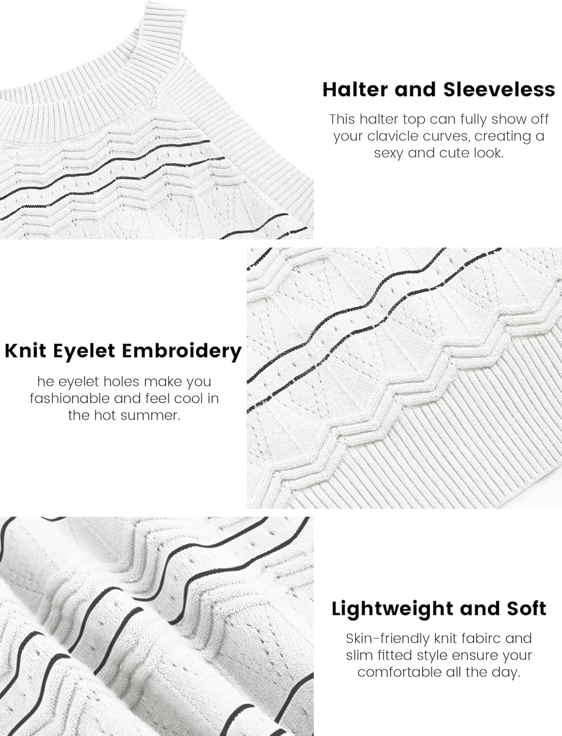 ZAFUL Womens Summer Halter Tops Striped Y2K Sleeveless Racerback Slim Fitted Stretchy Knit Cami Tank Tops - Image 6