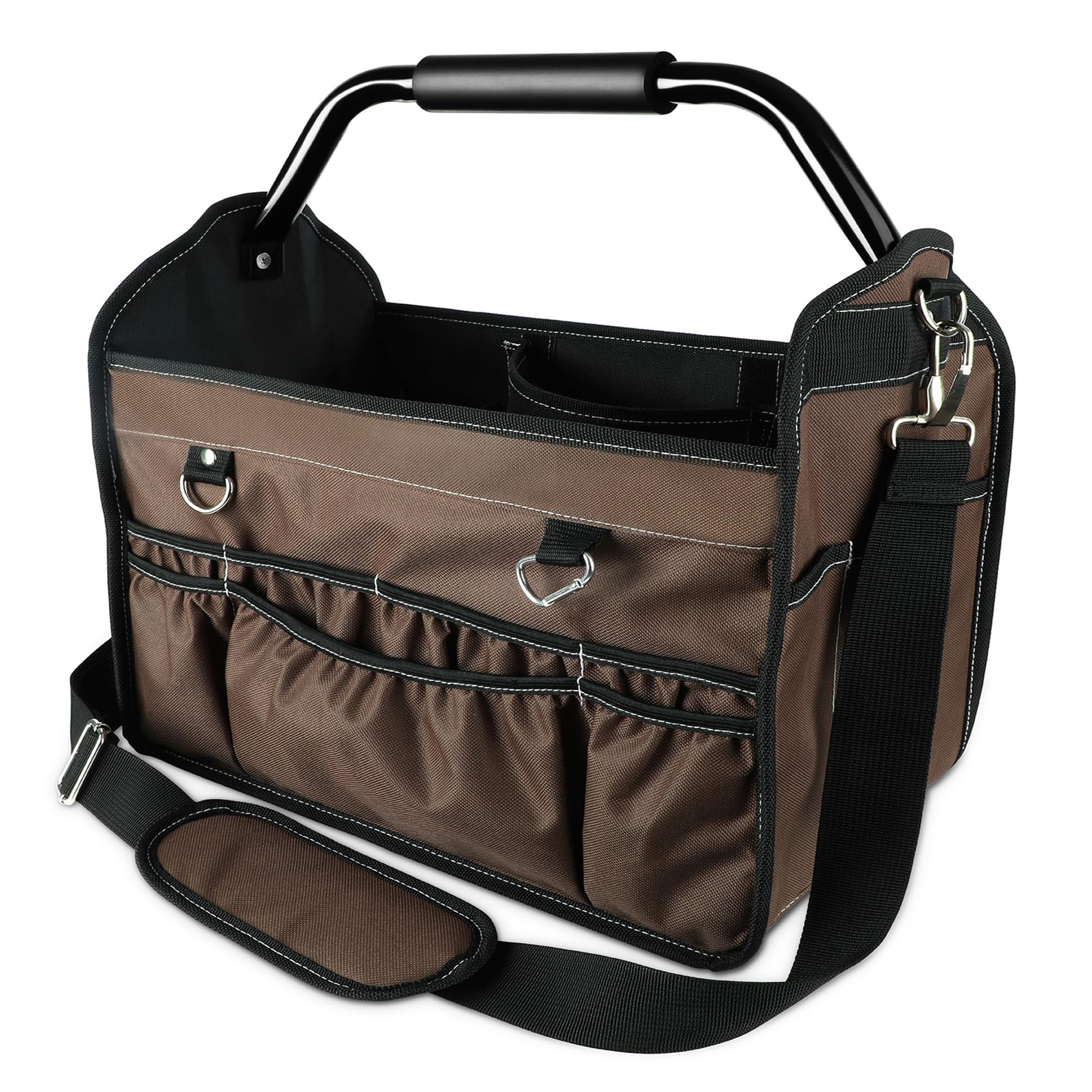 KUNLUN 17-Inch Open Top Tool Bag, Electrician Tool Bag, Tool Tote Bag Organizer for Easy Tool Access, 33 Pockets Foldable Tool Carrier with Rotating