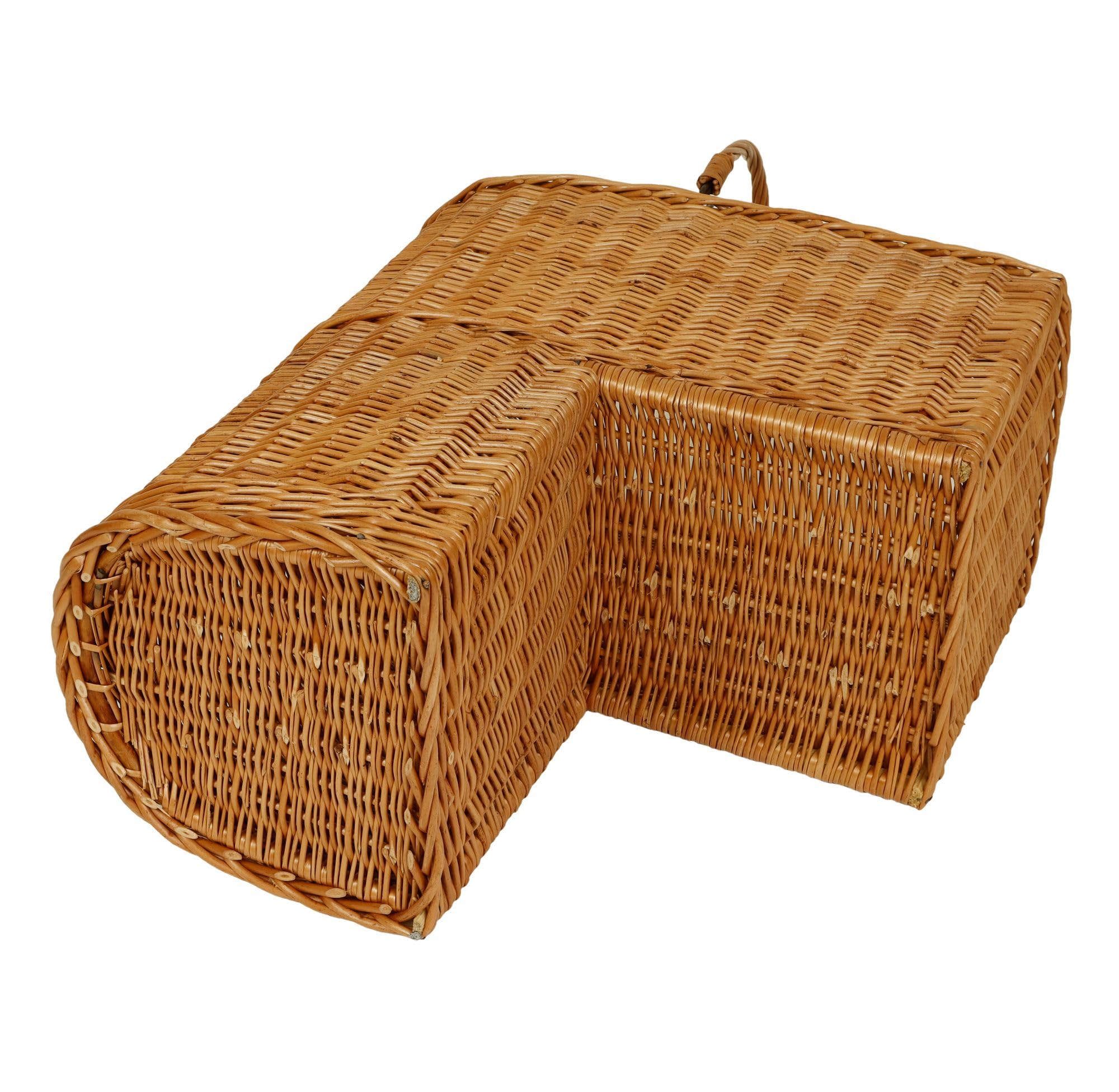 Lycce Cestino per scale con manico in vimini naturale, 20 l (40 x 22 x 40 cm)