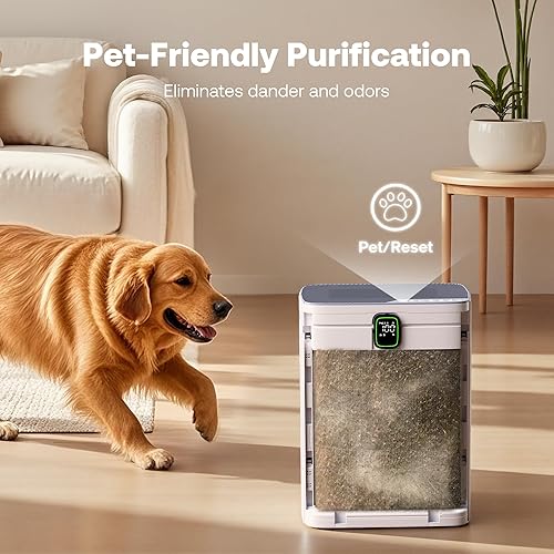 Miniatura 2 de T554 - Purificador de aire para el hogar de hasta 2000 pies cuadrados en 1 hora con prefiltro lavable, purificador de aire para mascotas domésticas