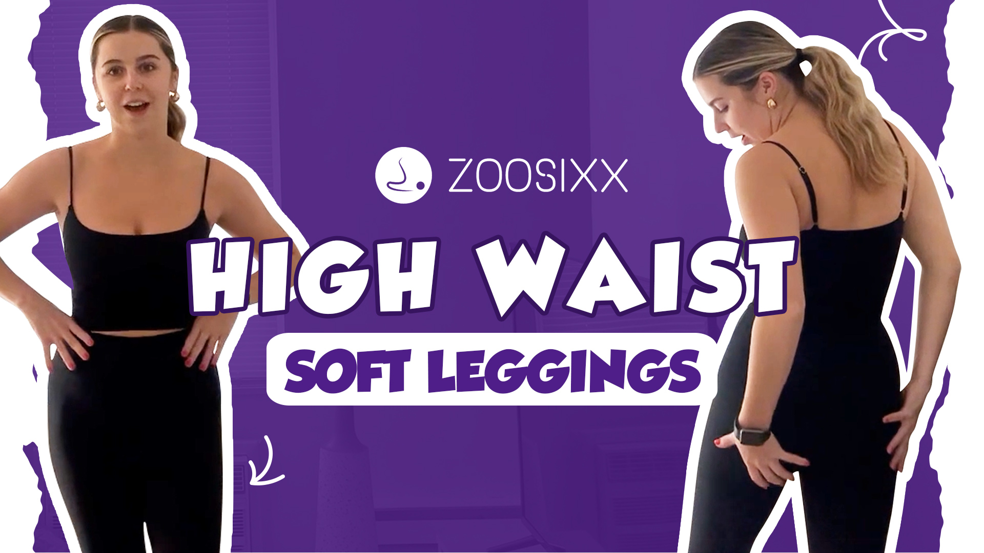 ZOOSIXX High Waisted Leggings for Women - Tummy Control Soft