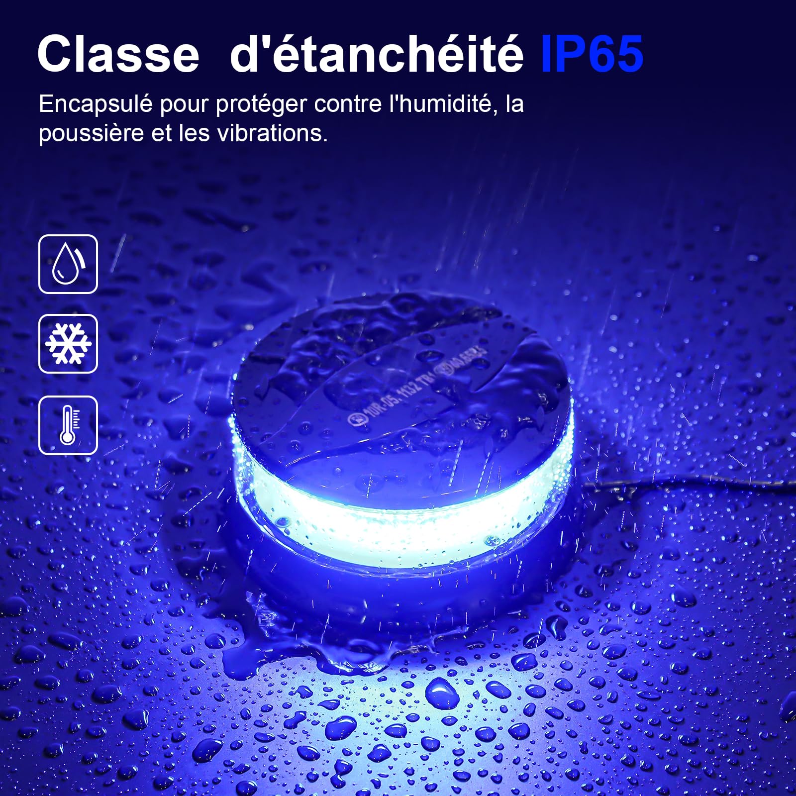Dinfu gyrophare bleu 12V girophare led vehicule 28 modèles de flash avec base magnétique clignotant avec 3 mètres de câble pour tracteur voiture camion UTV voiture de golf SUV remorque - 3